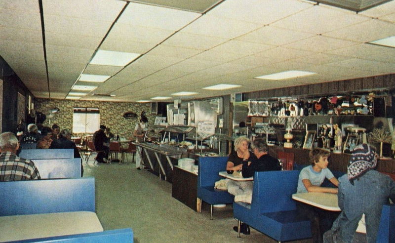 Lutzs Truck Stop and Motel (Brissettes Restaurant) - Old Postcard (newer photo)